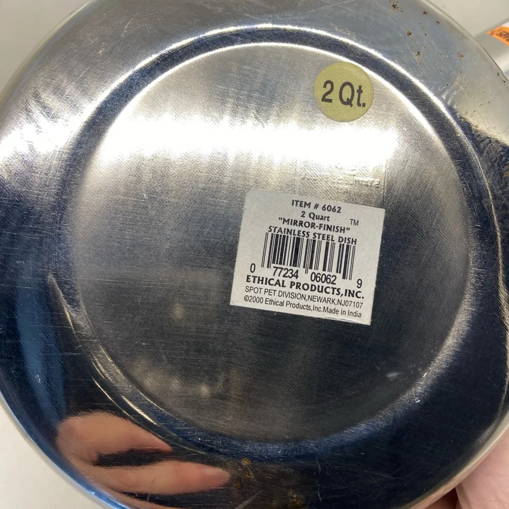 Pro-Select stainless steel dog dish set of two 2 quart